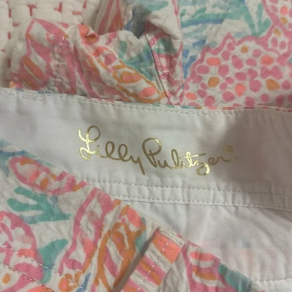 Lilly Pulitzer Womens Walsh Short Resort White Getting Steamy Print Sz 10 Preppy - Picture 6 of 8